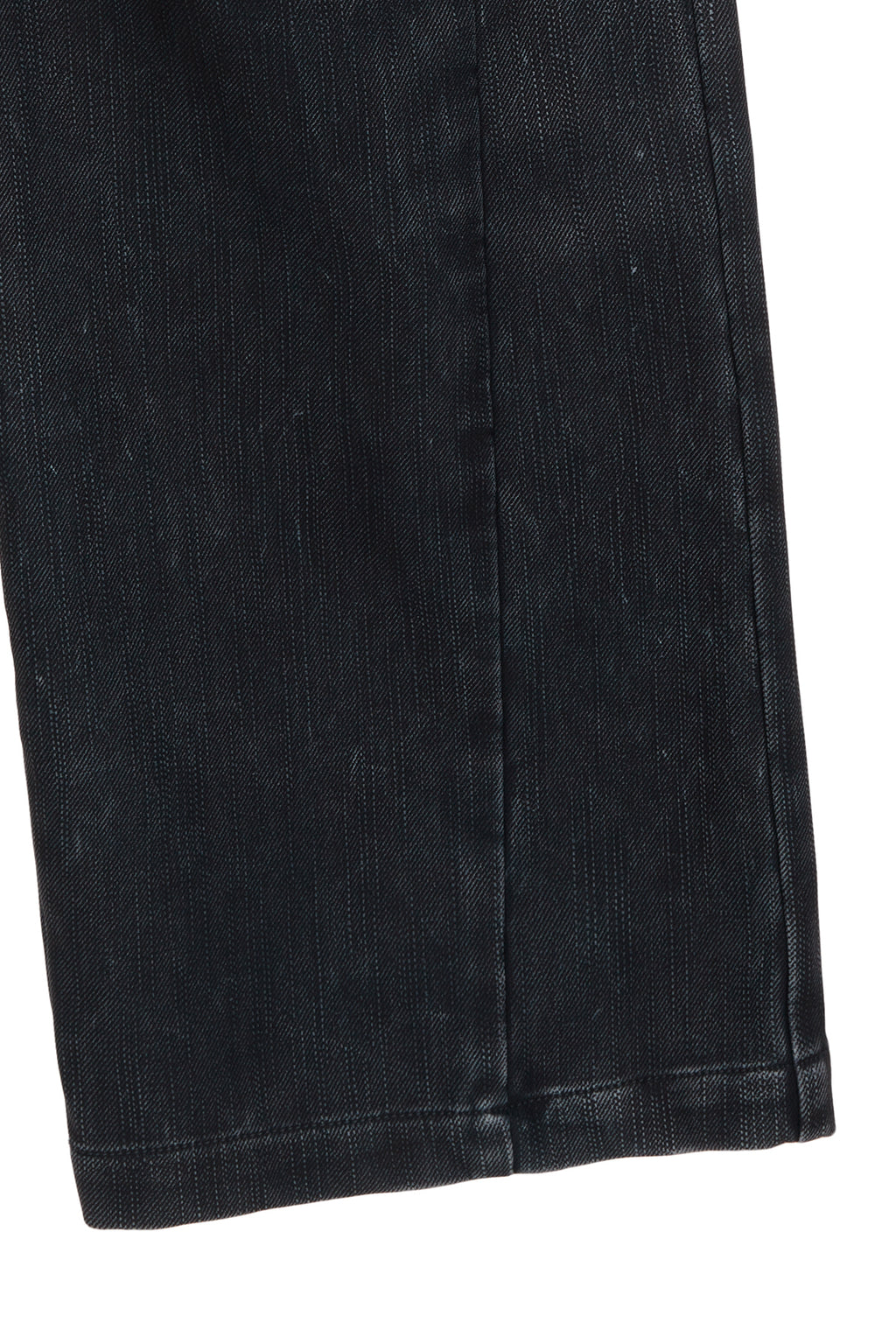 [matinkim] BIKER DETAIL WASHED LEATHER PANTS IN NAVY