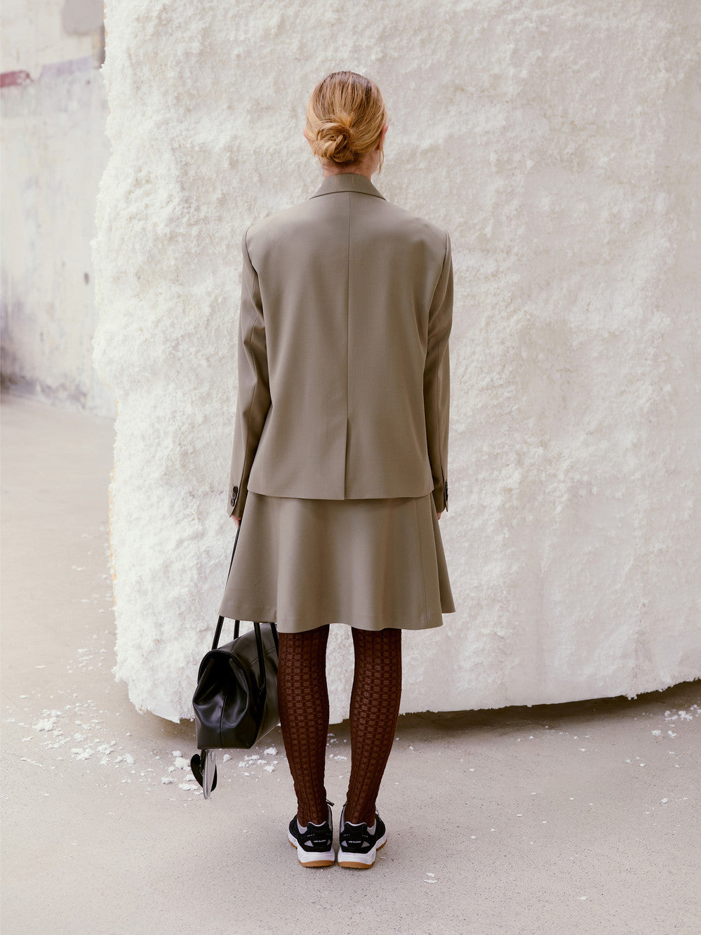 [Low Classic] Flared Midi Skirt_Khaki Beige
