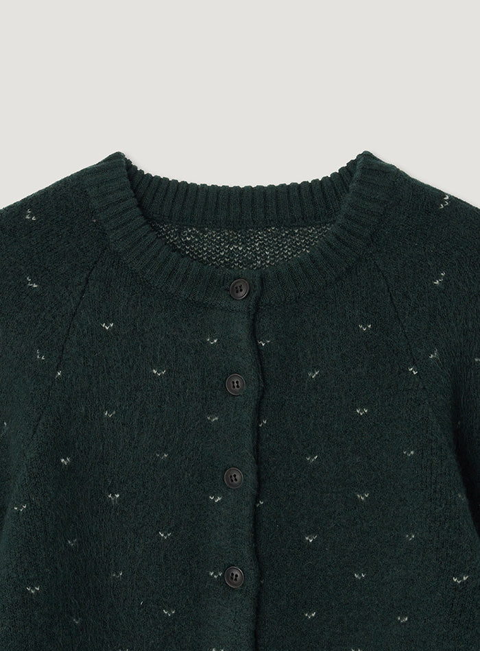Mango Maniplease Dani Wool Cardigan Deep Green