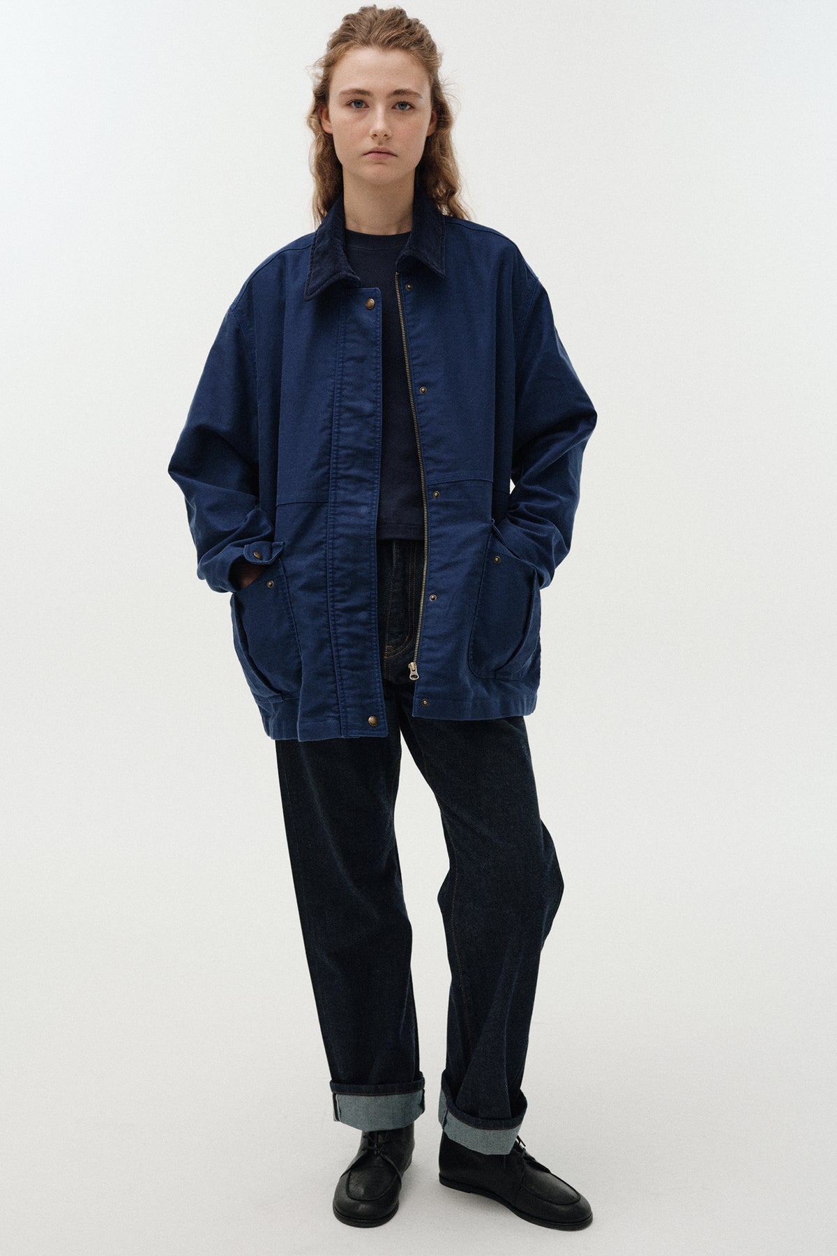 Nothing Written Mole skin hunting cotton jacket (Blue)