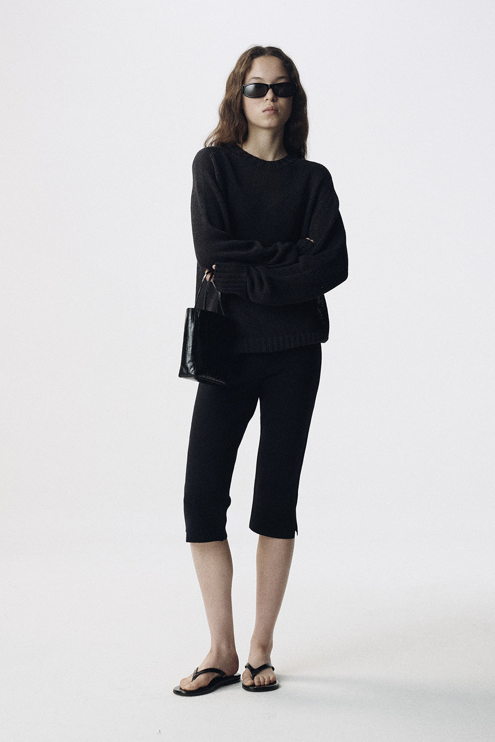 Nothing Written Glossy leather sandals (Piano black)