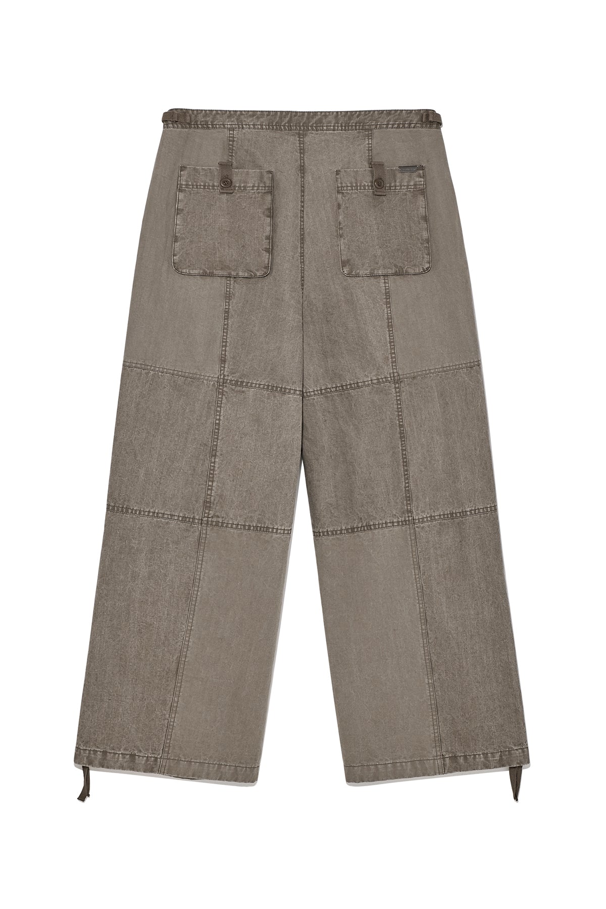Matinkim Patch Point Washed Cotton Pants IN Brown