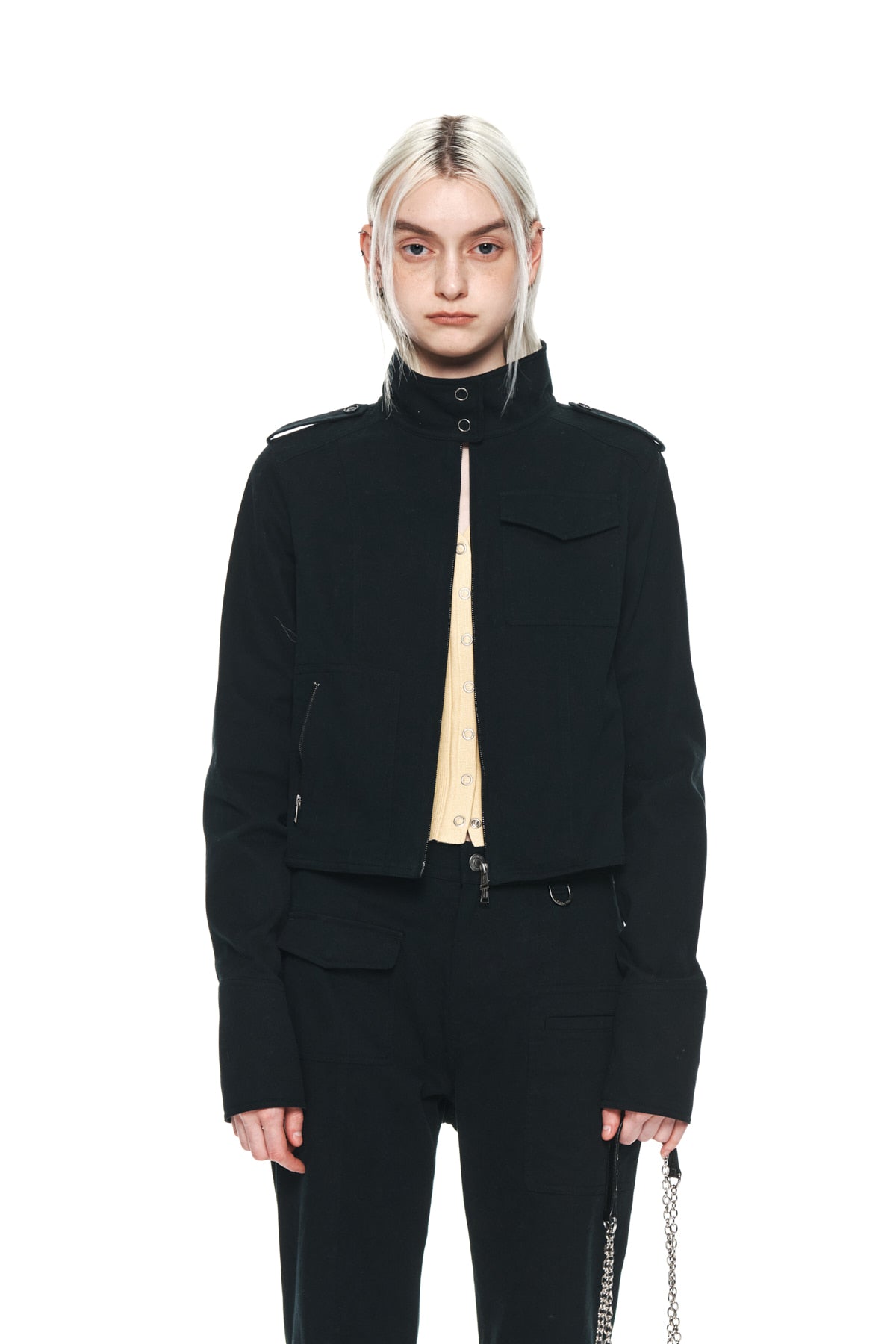 Matinkim Washed Slim Cargo Jumper IN Dark Navy