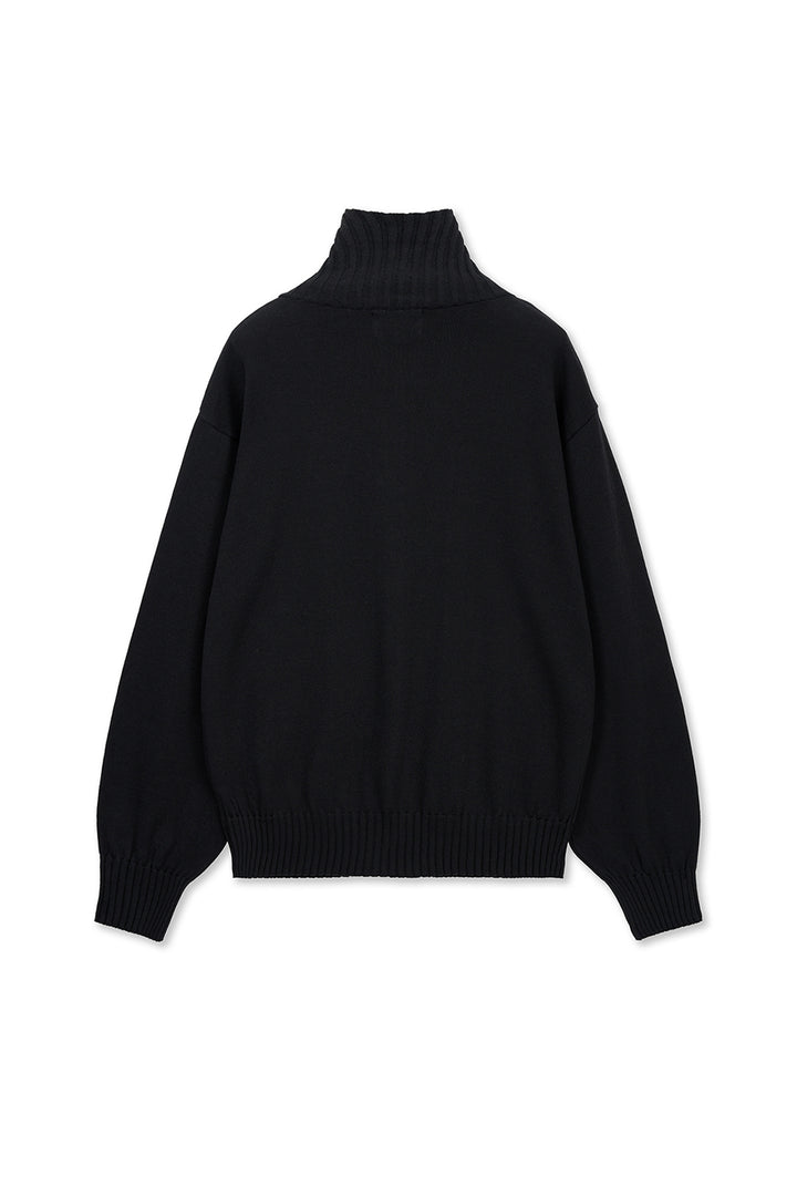 Matinkim High Neck Embroidered Logo Zip Up For Men In Black
