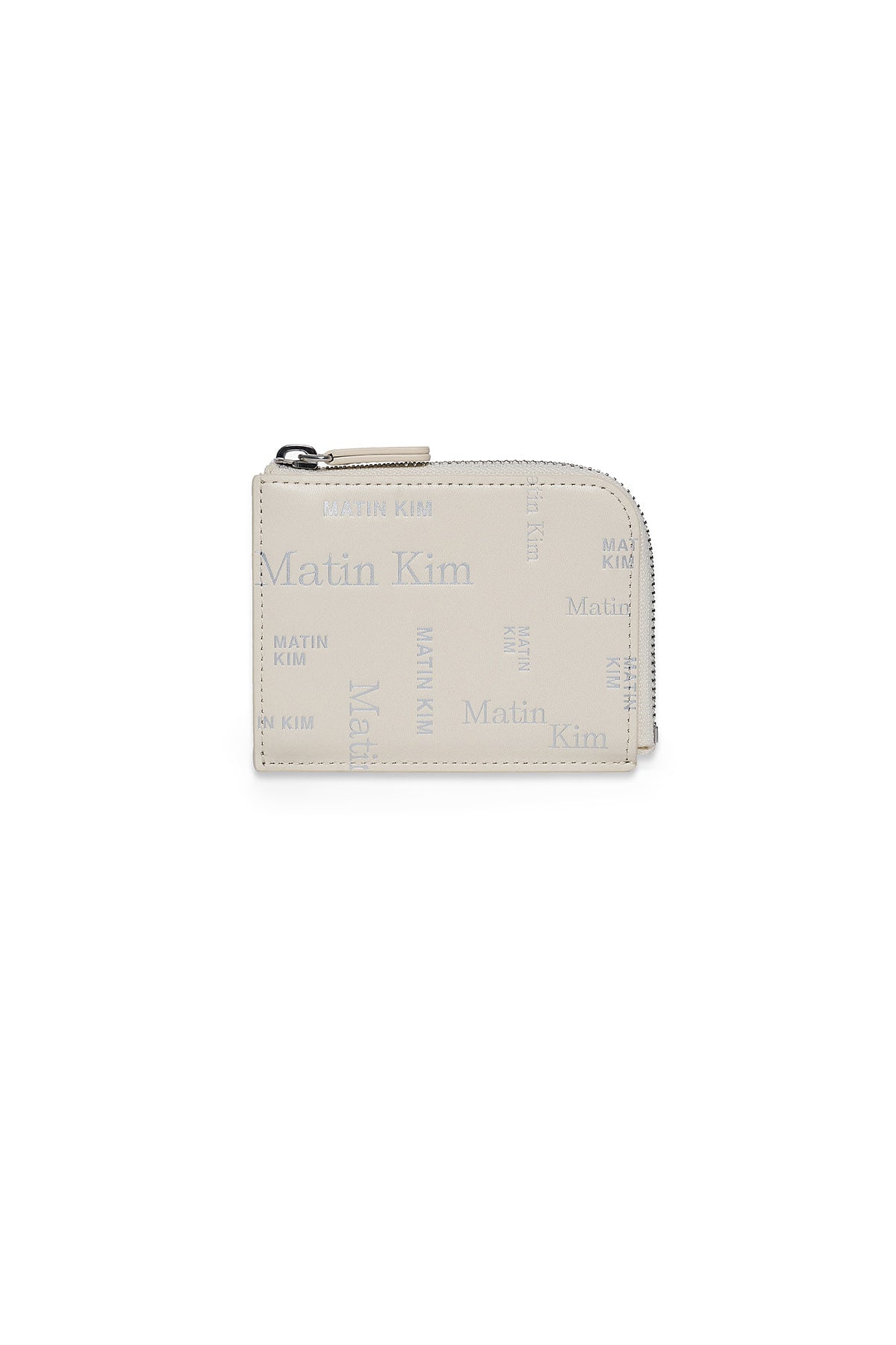 Matinkim Matin All-Over Logo Half Round Zip Wallet IN Ivory