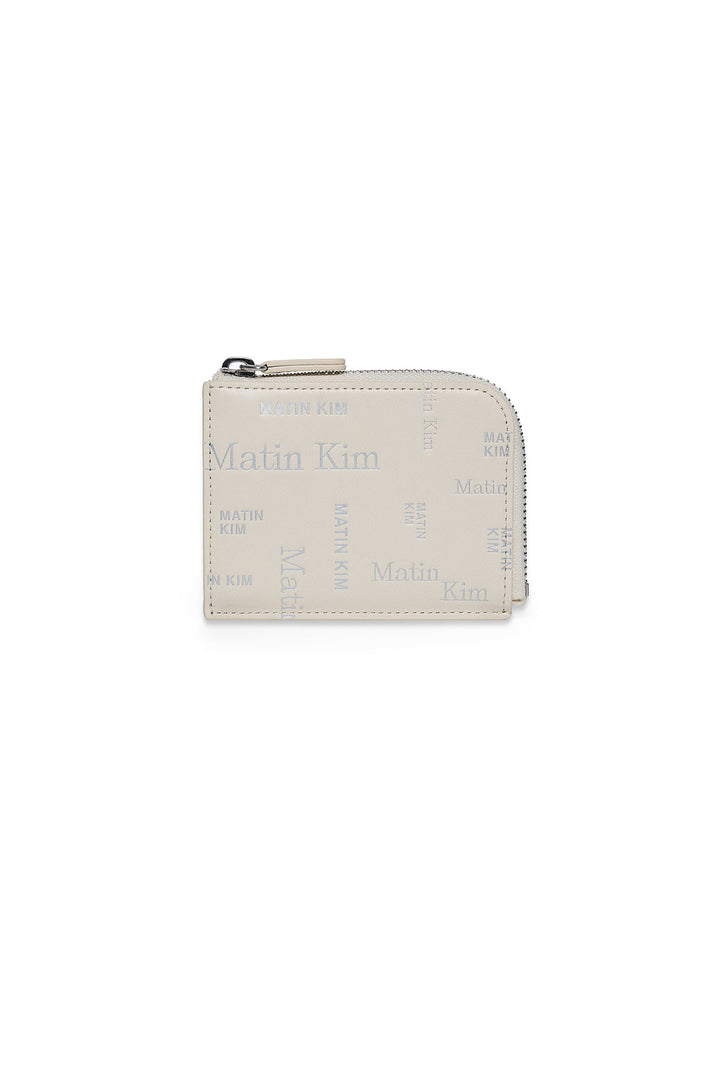 Matinkim Matin All-Over Logo Half Round Zip Wallet IN Ivory