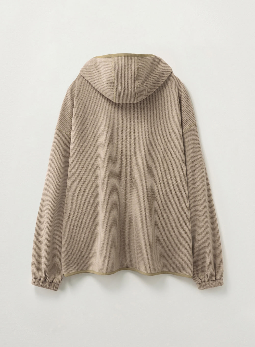 [satur] Light Weight Fleece Hood Zip-up - Beige