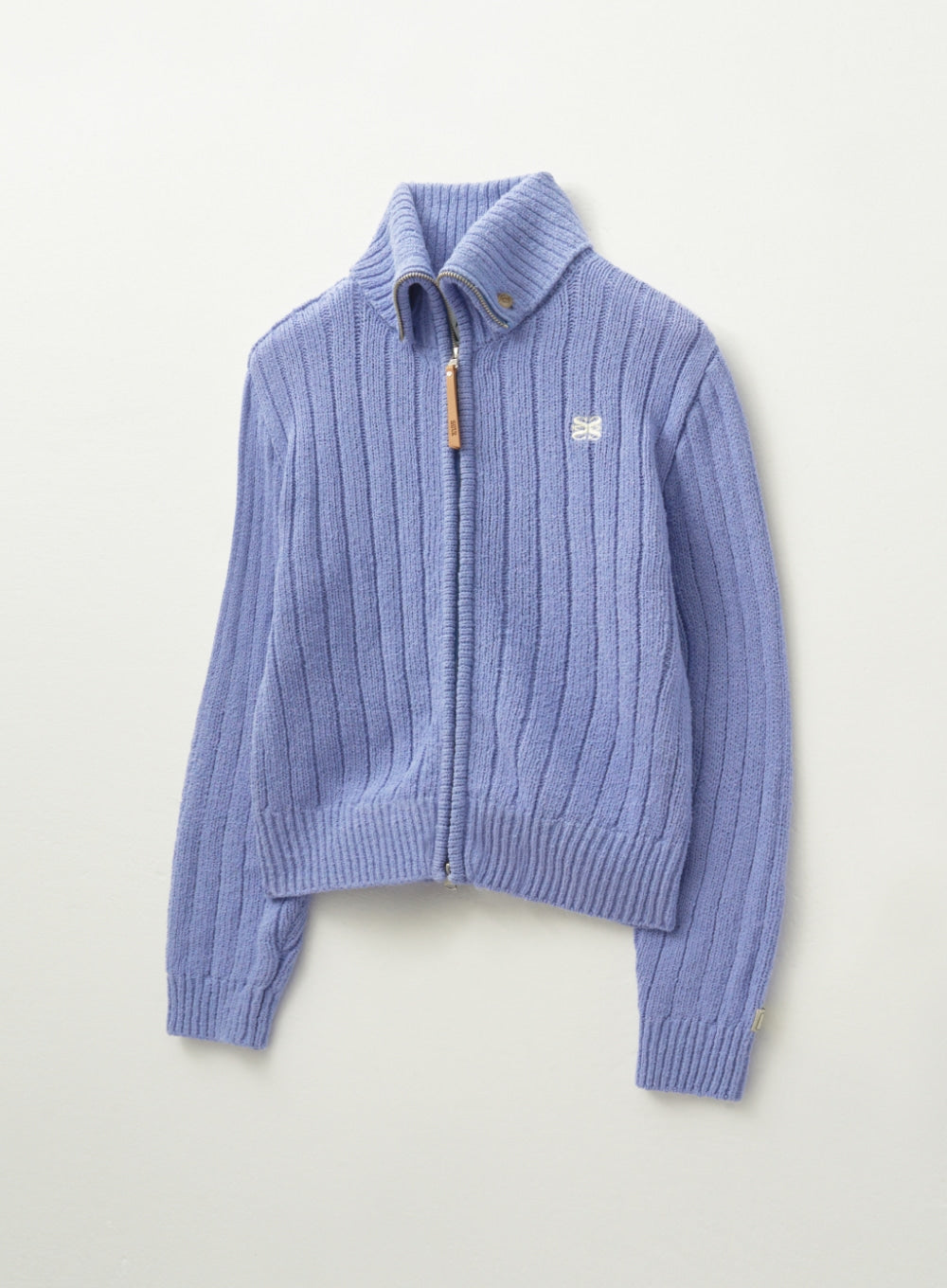 [satur] (W) Faro Boucle Knit Zip-up - Lavender Blue