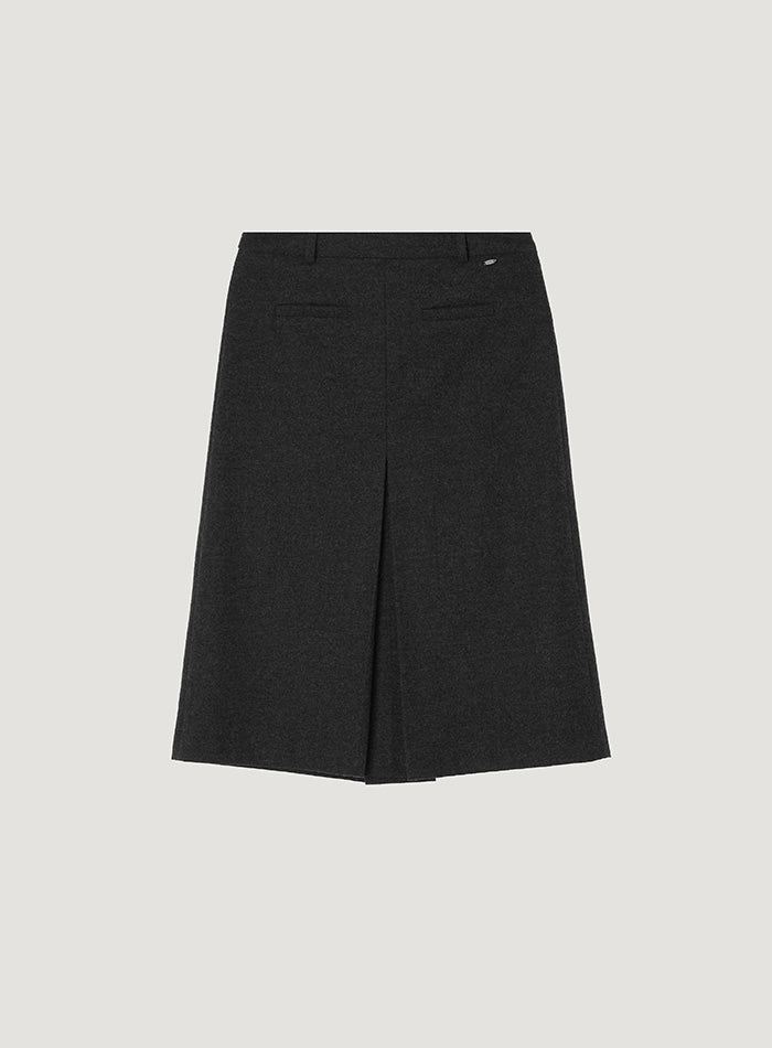 Mango Maniplease Reiny Wool Skirt Charcoal
