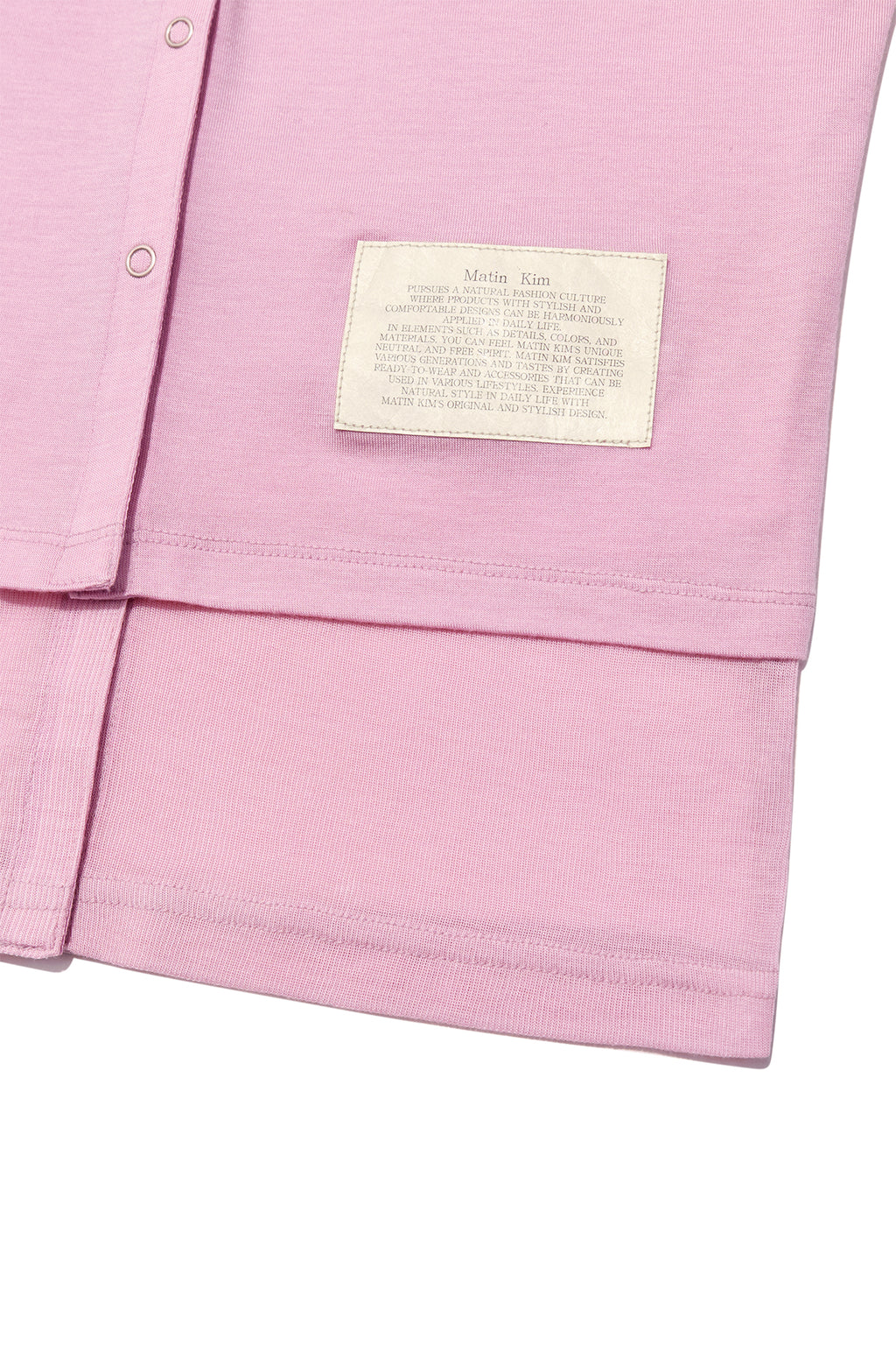 [matinkim] LAYERED SNAP CARDIGAN IN LIGHT PINK