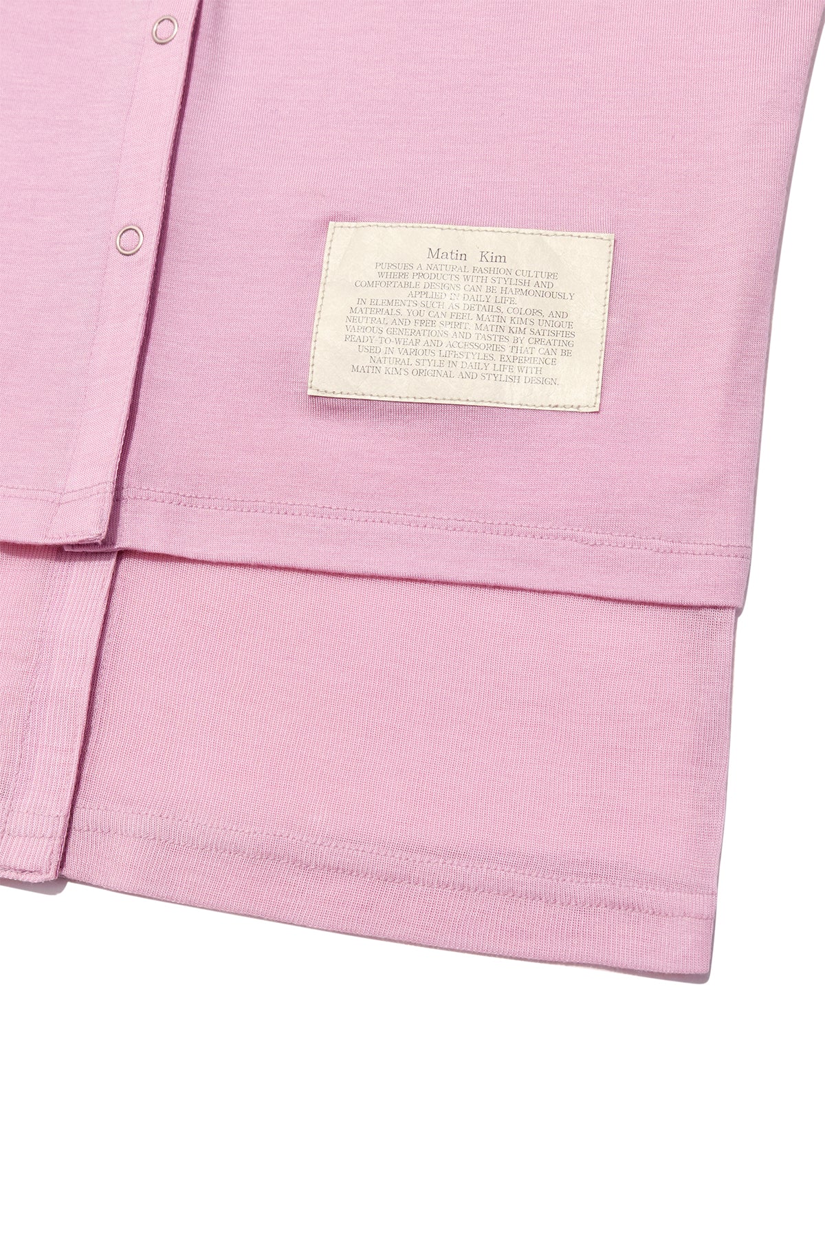 [matinkim] LAYERED SNAP CARDIGAN IN LIGHT PINK