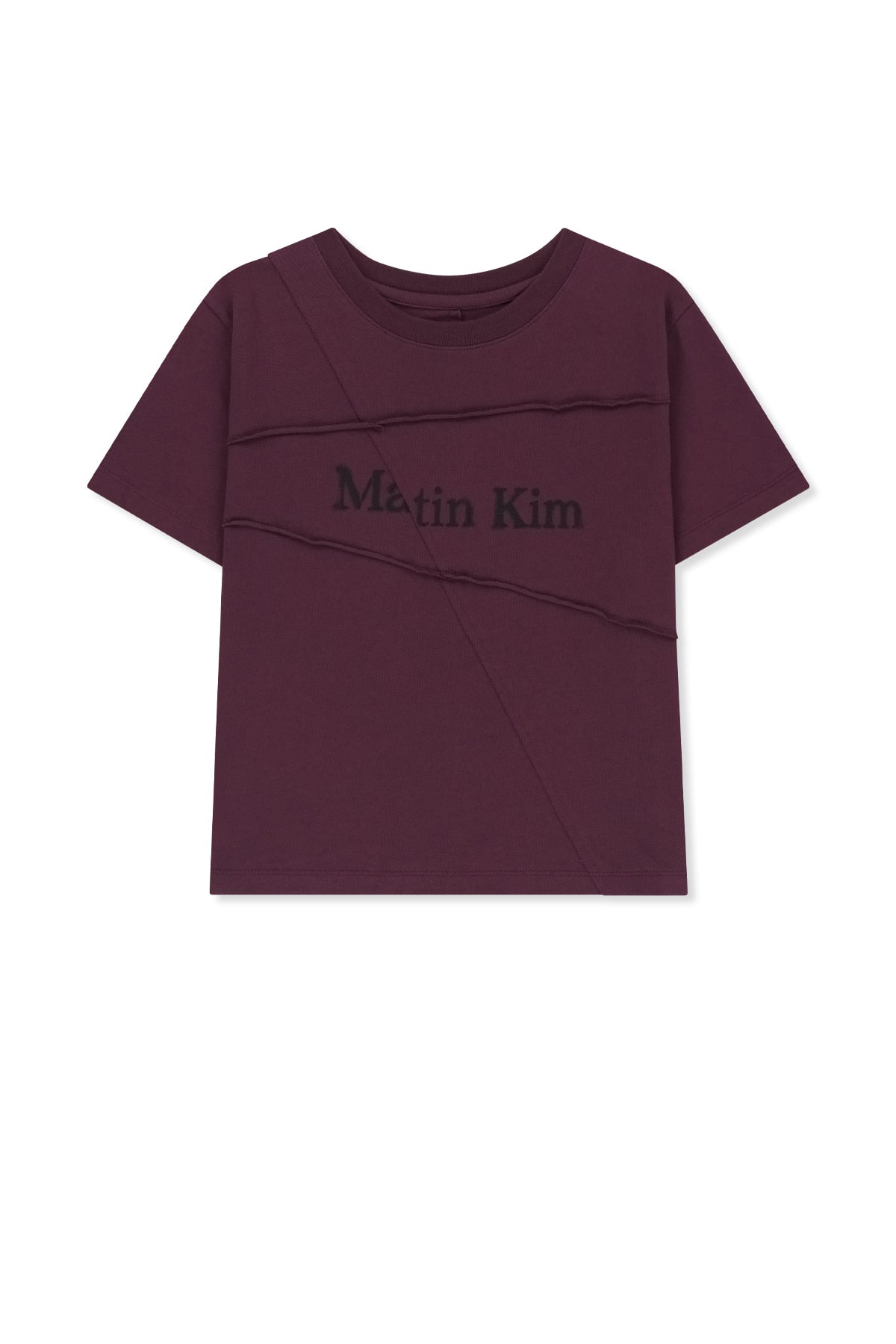 Matinkim Diagonal Cut Logo Crop Top IN Purple