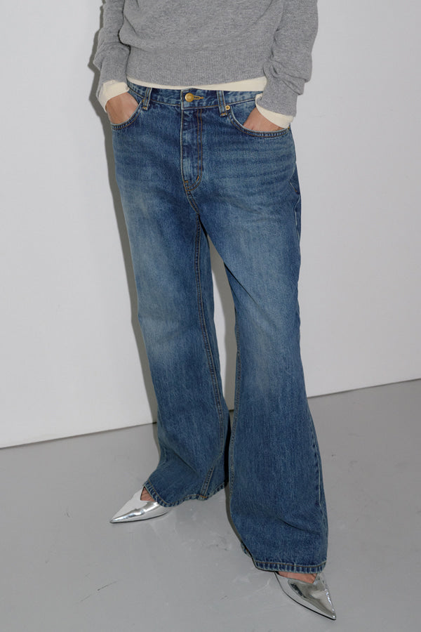 Overdueflair Indigo Bootcut Denim Pants Indigo