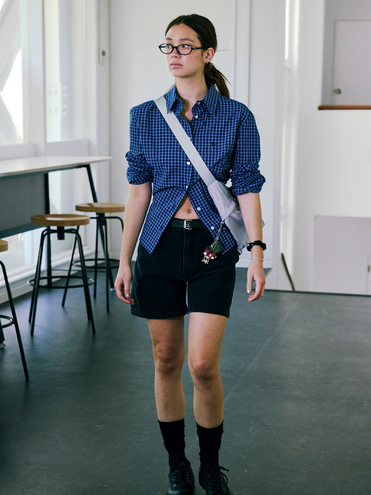 Low Classic Lc Checked Regular-Fit Shirt Blue