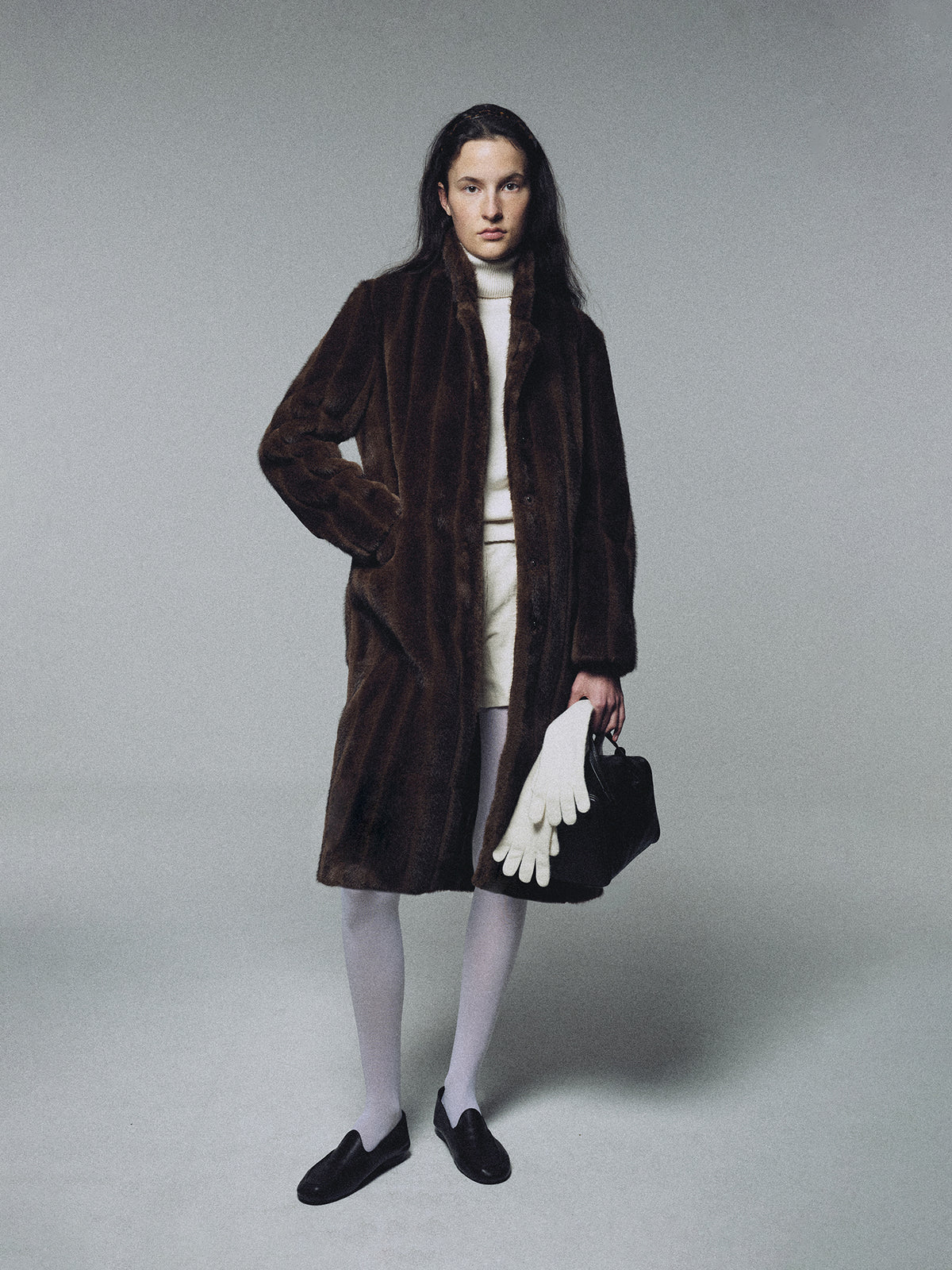 Nothing Written Misha faux fur coat (Brown) (Pre-order, ships from Nov 20)
