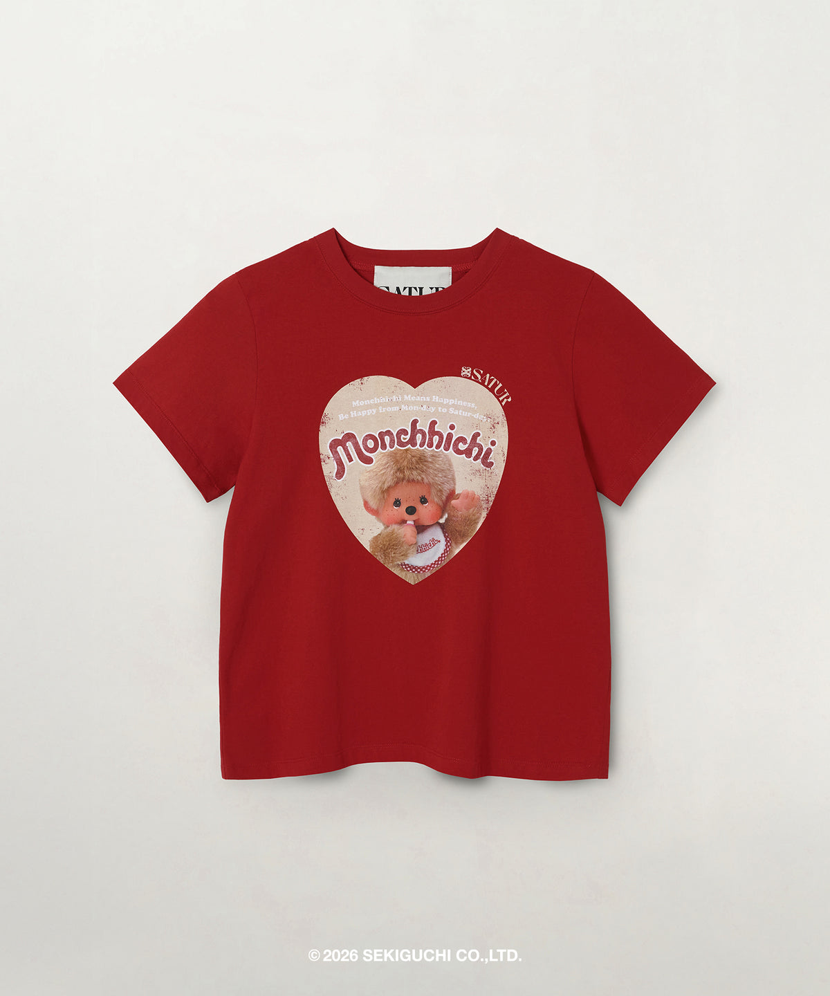 Satur (W) Satur X Monchhichi Saturday Mood T-Shirt - Red