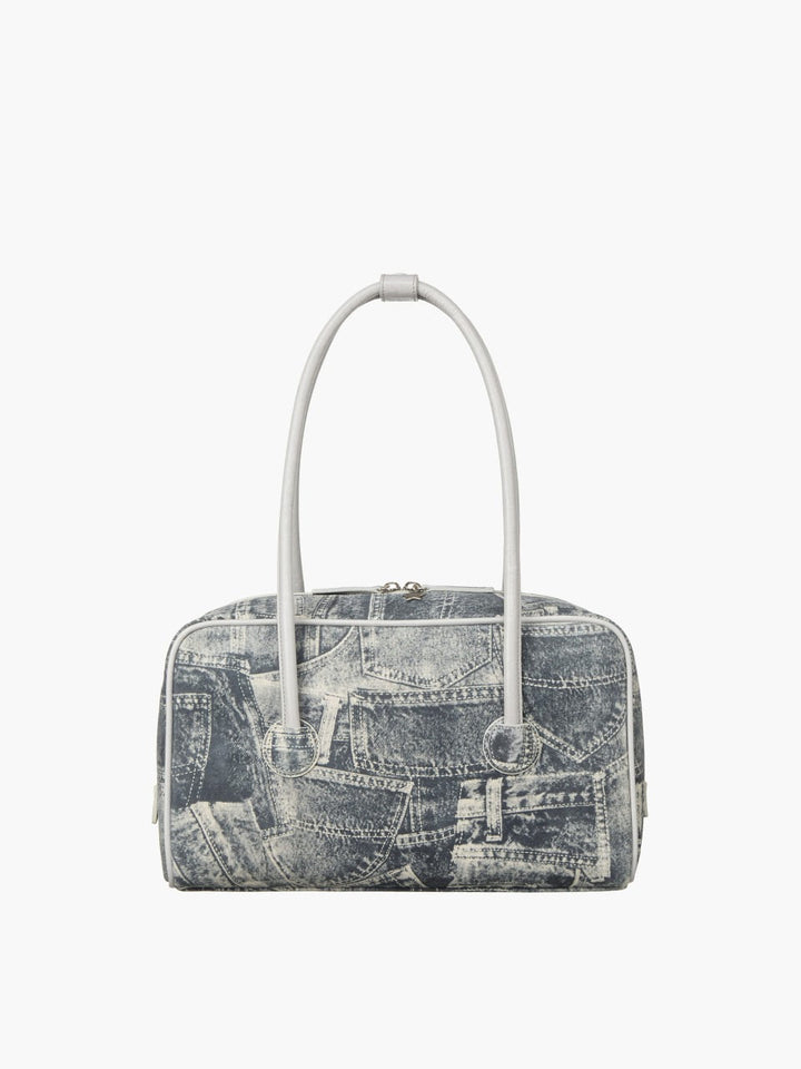 Margesherwood Soft Boston Piping light grey printed suede+crinkle