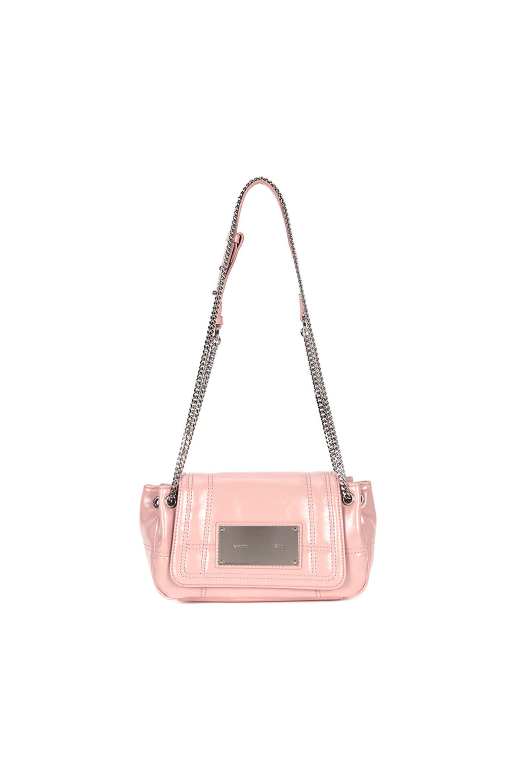 Matinkim Glossy Quilting Small Chain Bag IN Pink