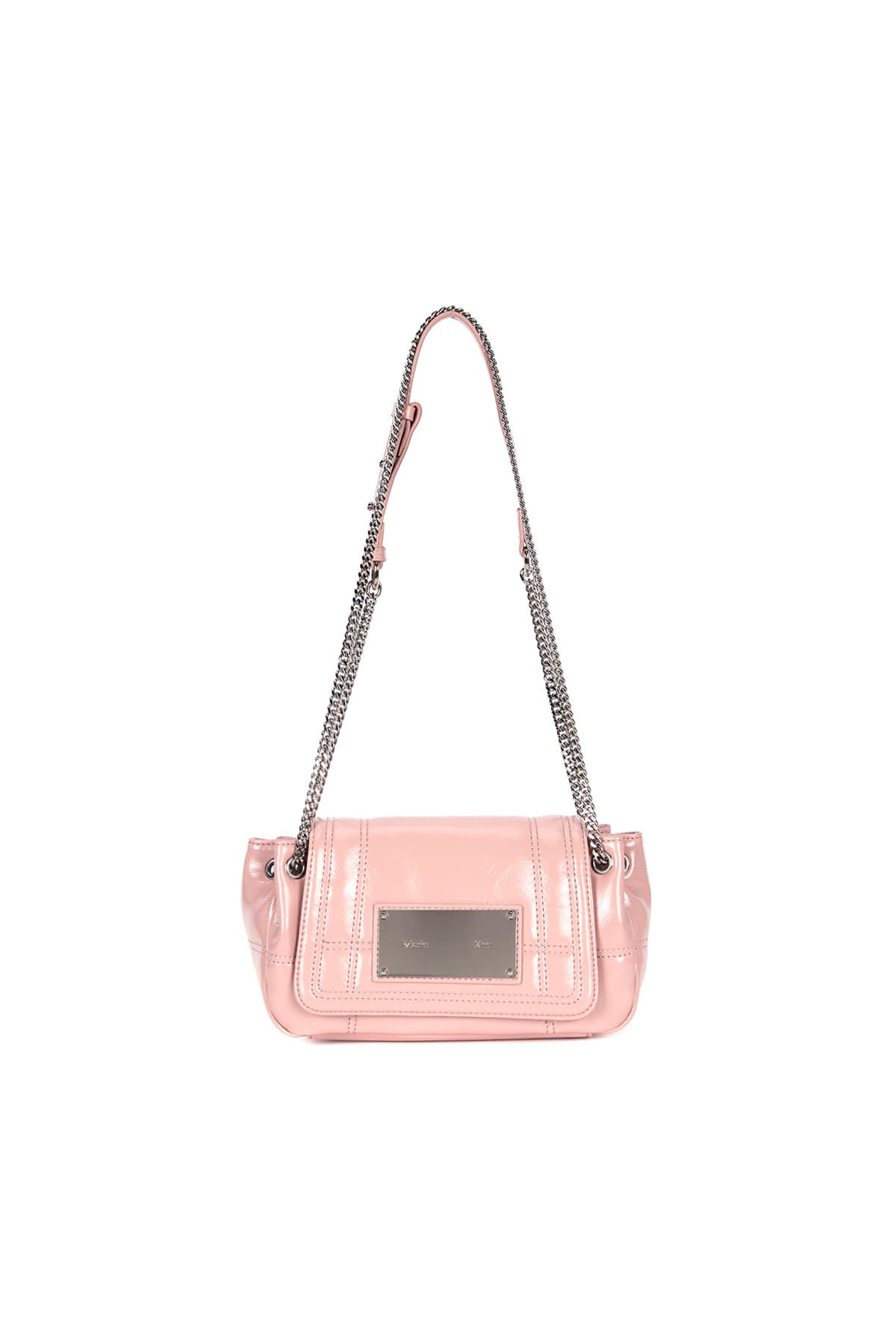 Matinkim Glossy Quilting Small Chain Bag IN Pink