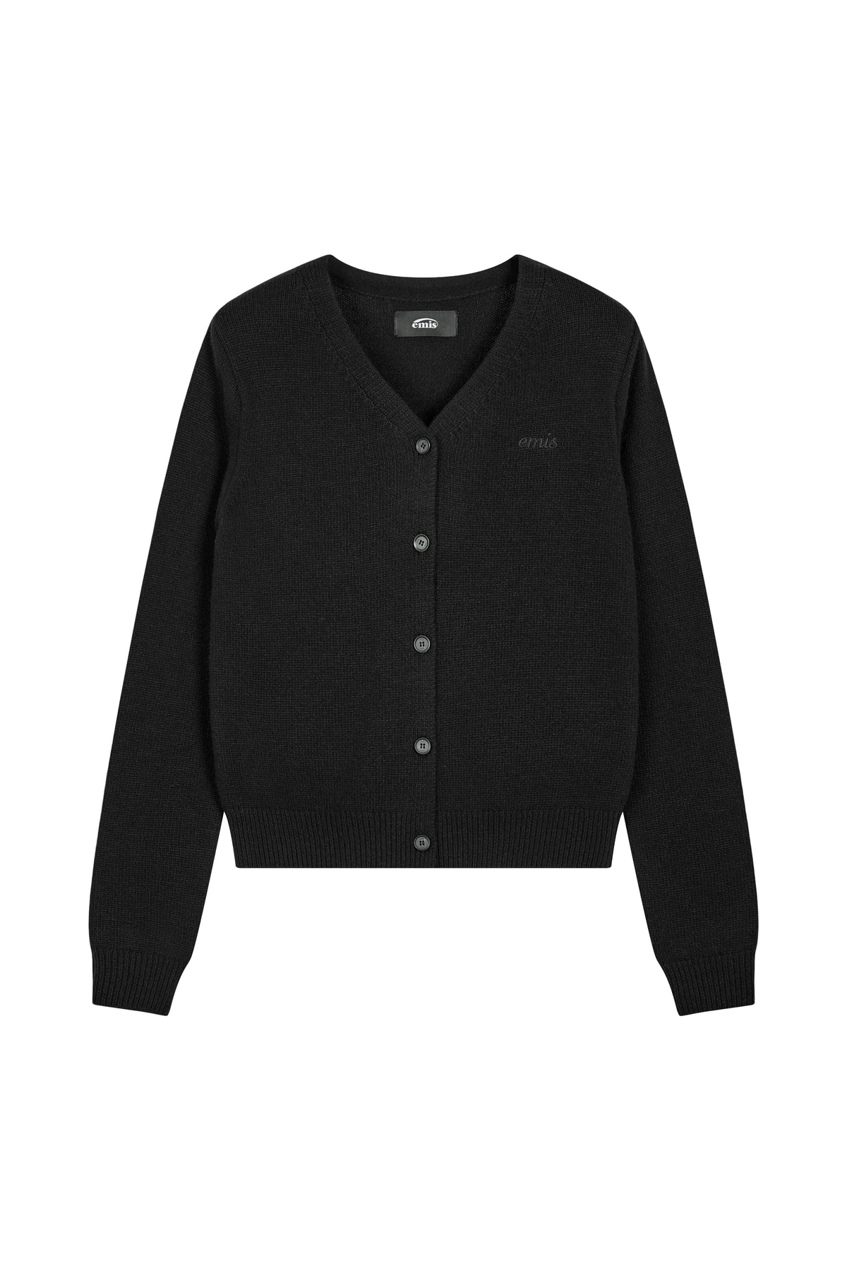 Emis V-Neck Cardigan-Black