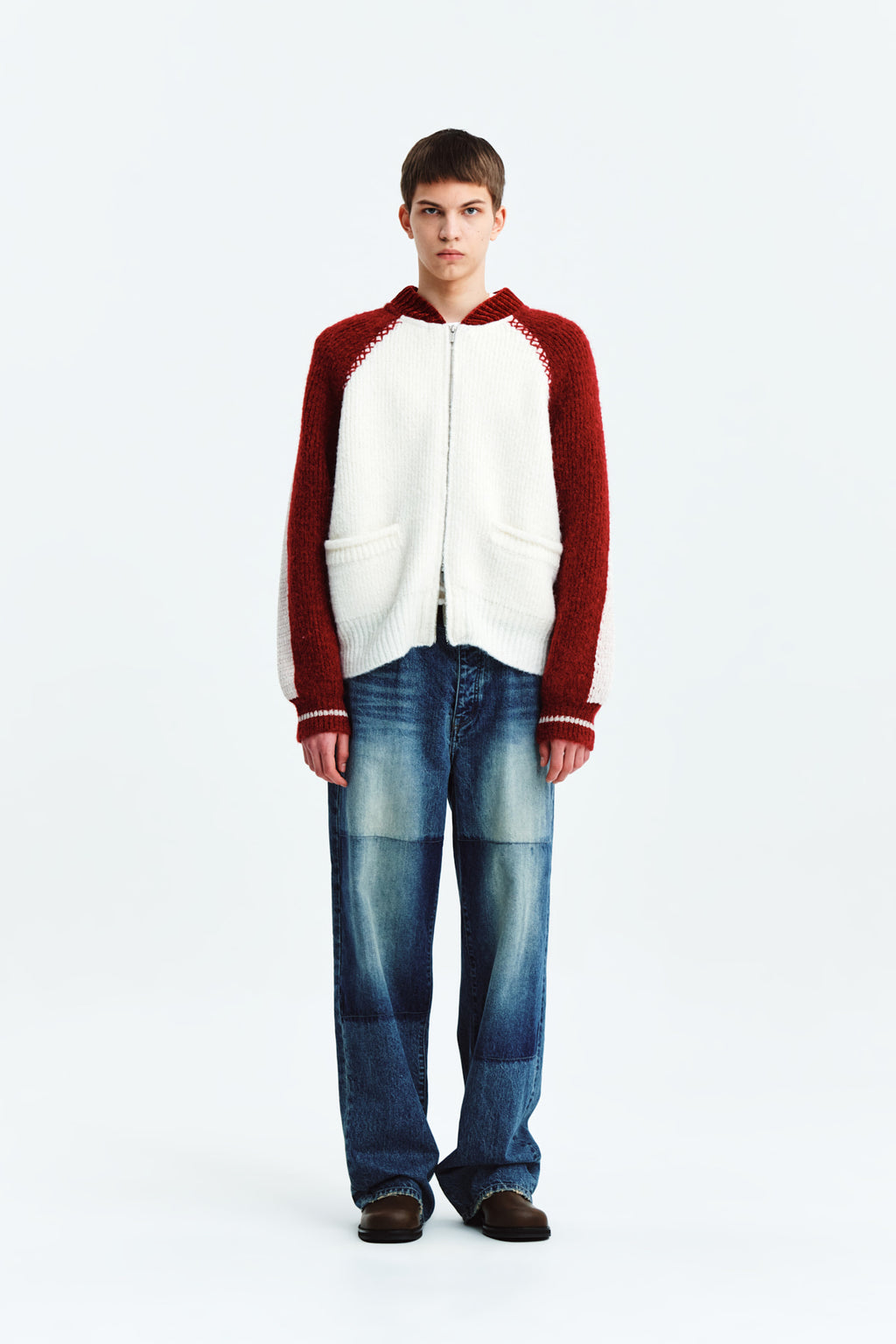 [matinkim] REVERSE WASHED DENIM PANTS FOR MEN IN BLUE