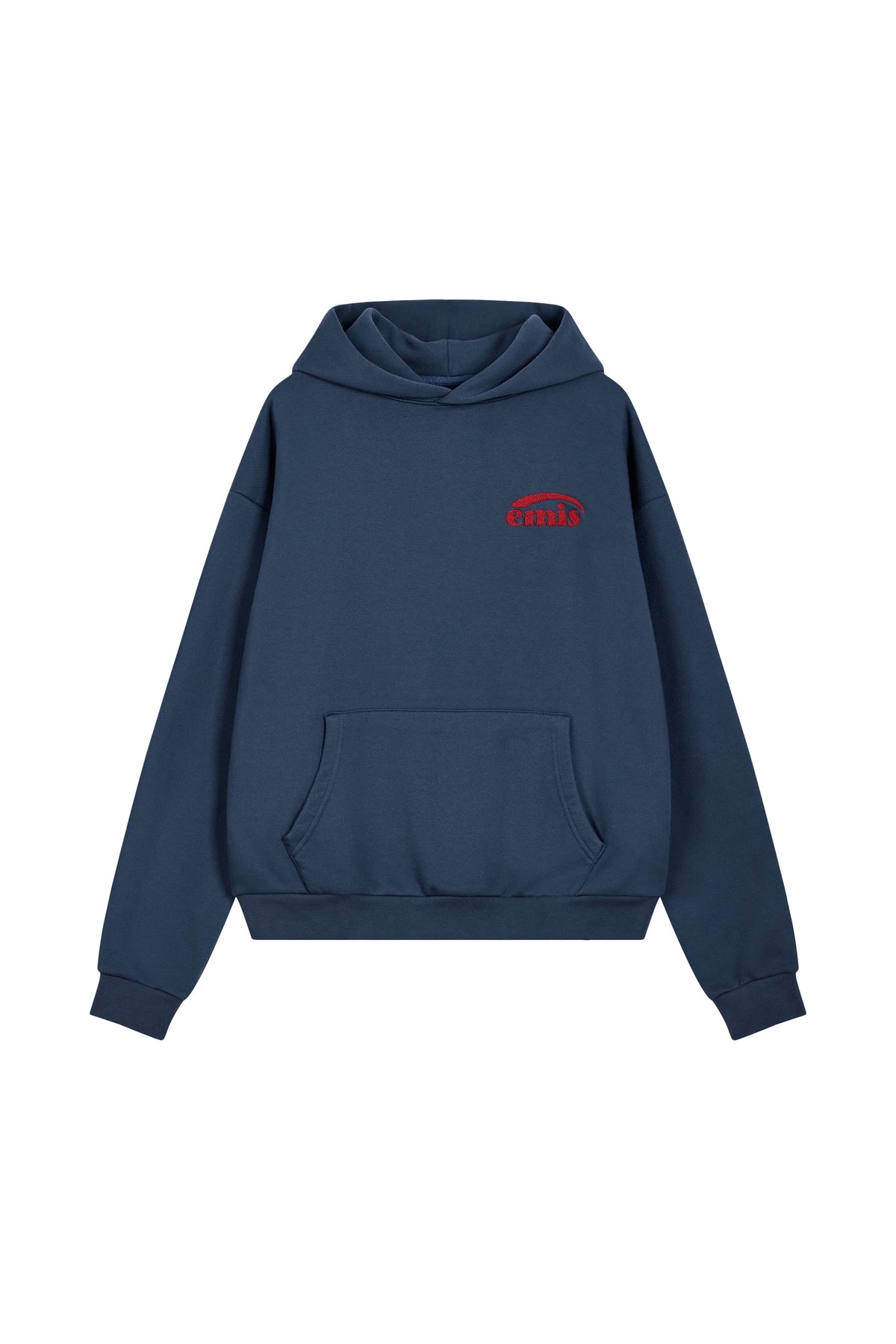 Emis Boucle Logo Hoodie-Navy