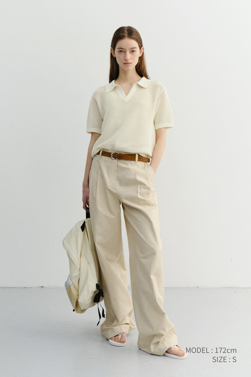 Dunst Unisex Chunky Polo Knit Ivory