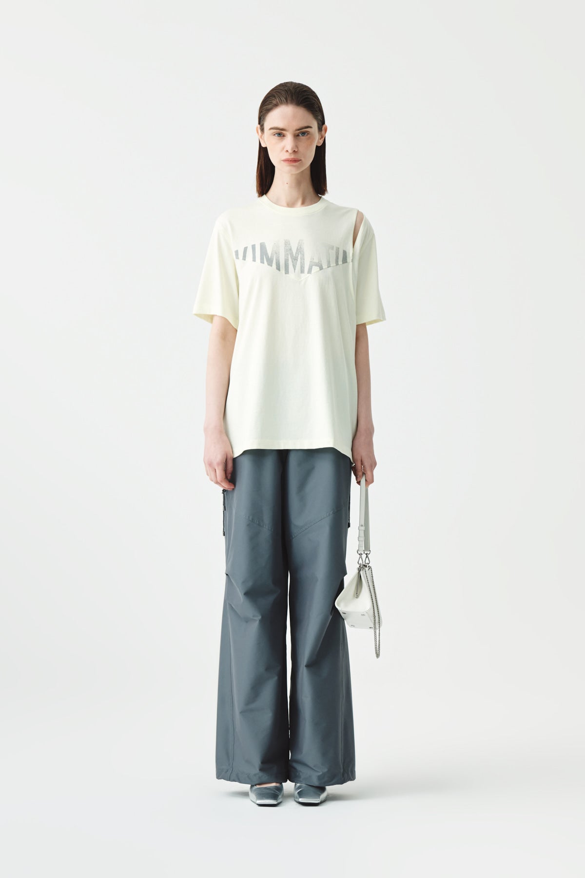 Matinkim Cutting Logo Print Oversize T-Shirt IN Lime