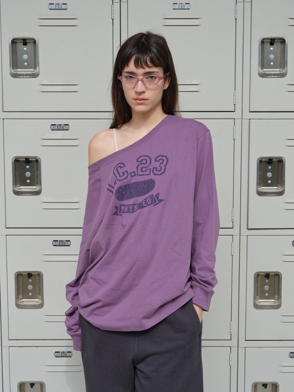 Low Classic Off-Shoulder Jersey Tee Violet
