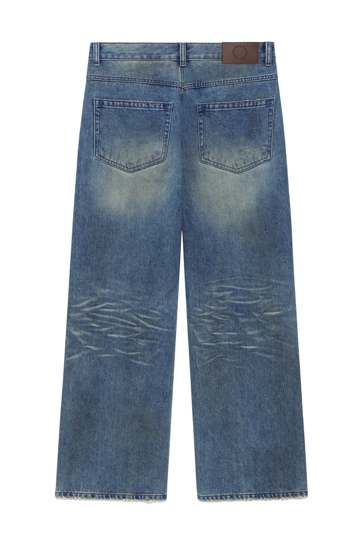 Matinkim Embo Washed Denim Pants For Men IN Blue