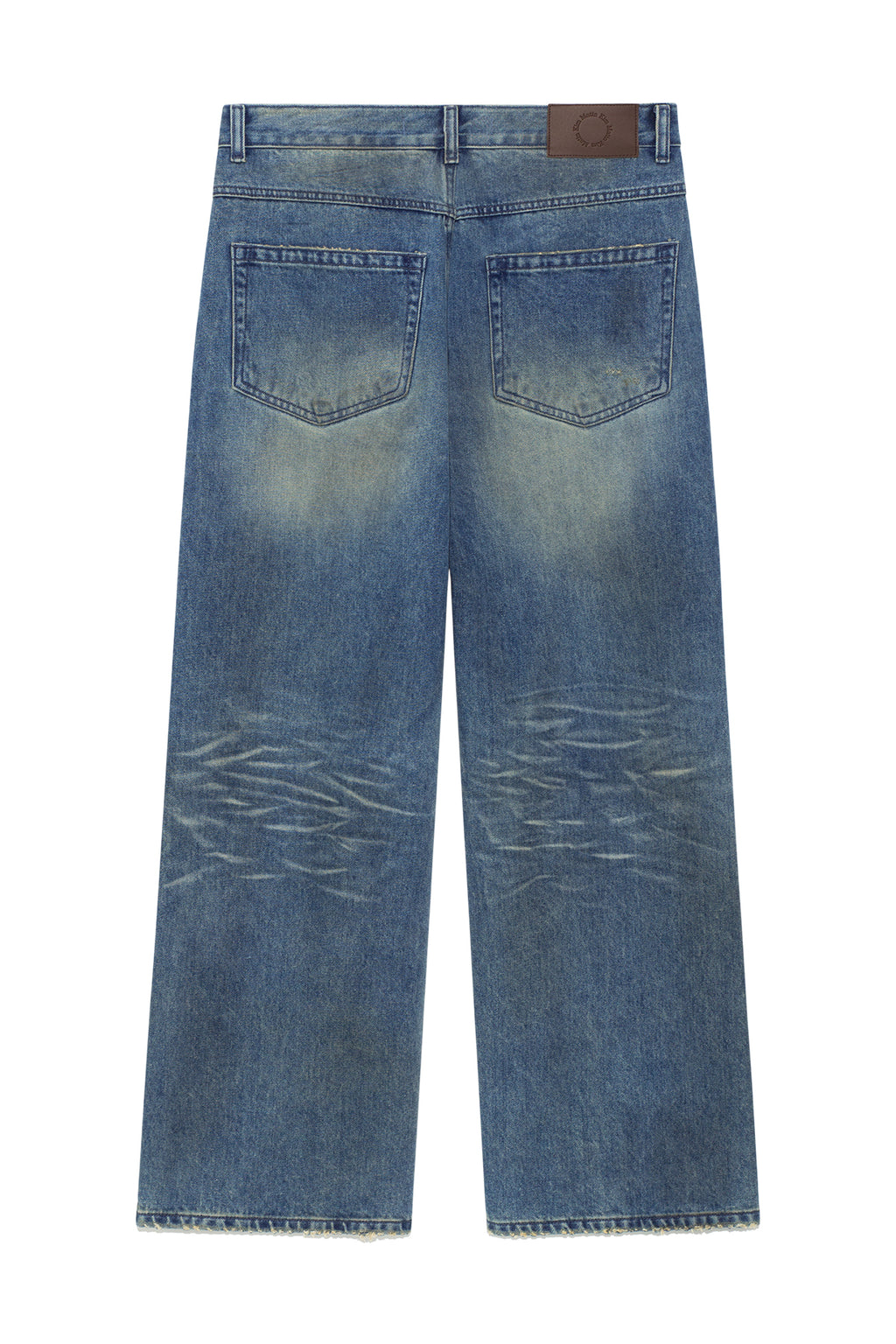Matinkim Embo Washed Denim Pants For Men IN Blue