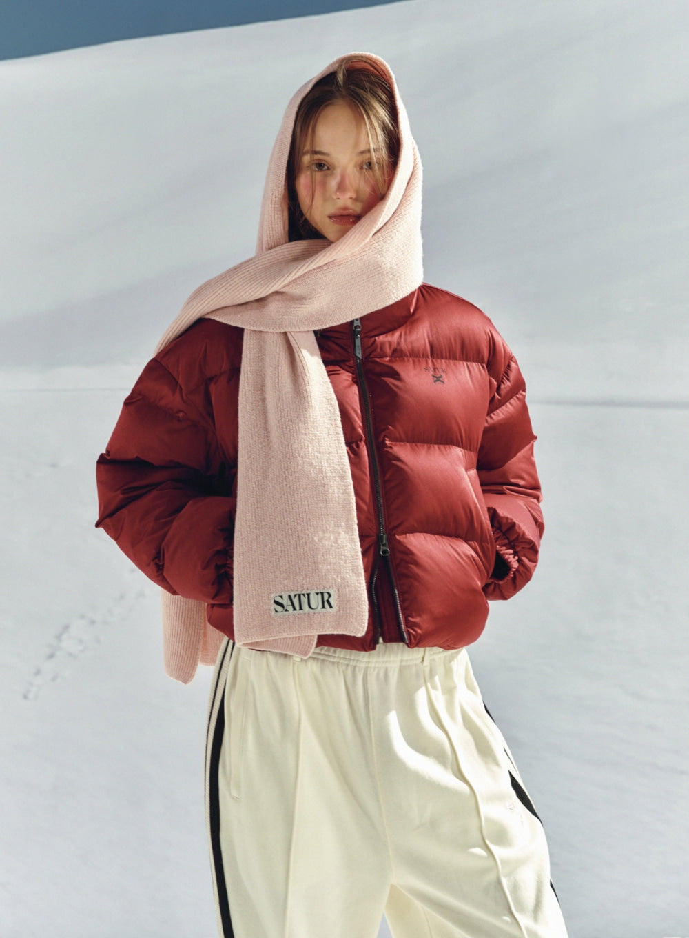 [satur] Verona Knit Muffler - Light Pink