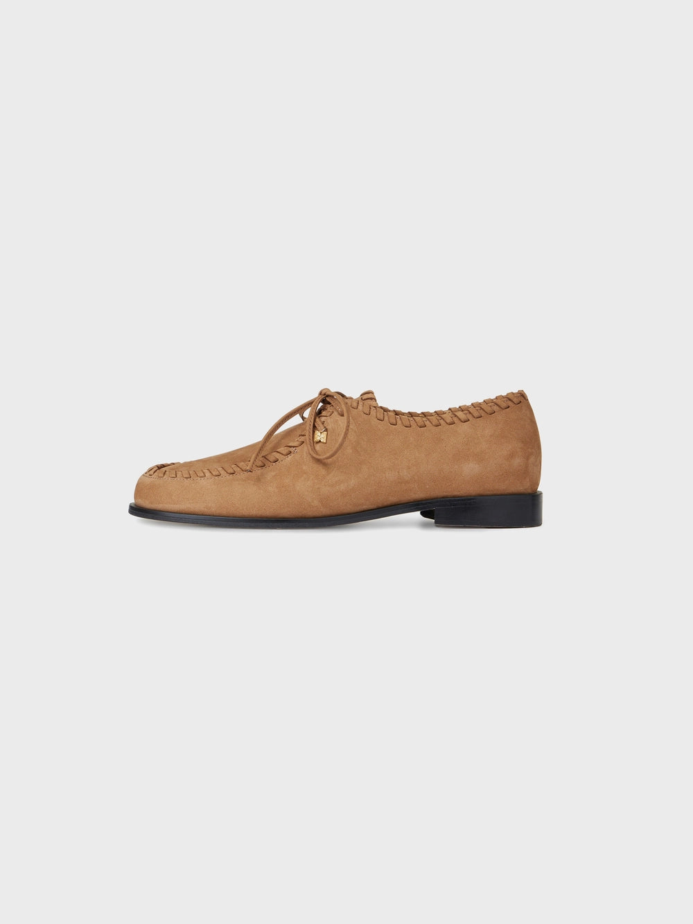 EENK Stitch Detail Leather Loafers - Camel