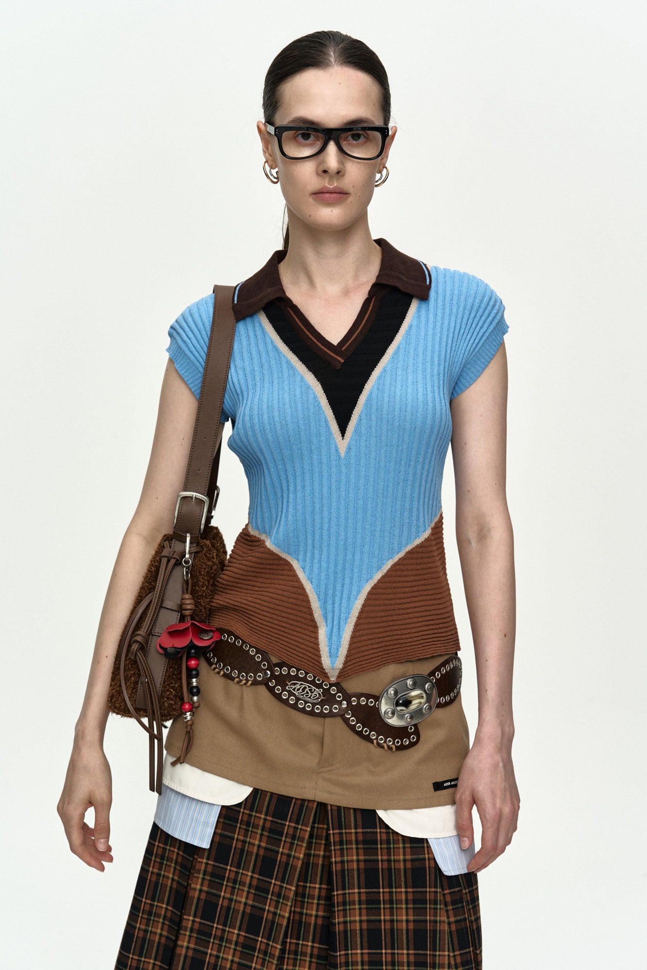 Andersson Bell Color-Blocked Knit Polo Vest