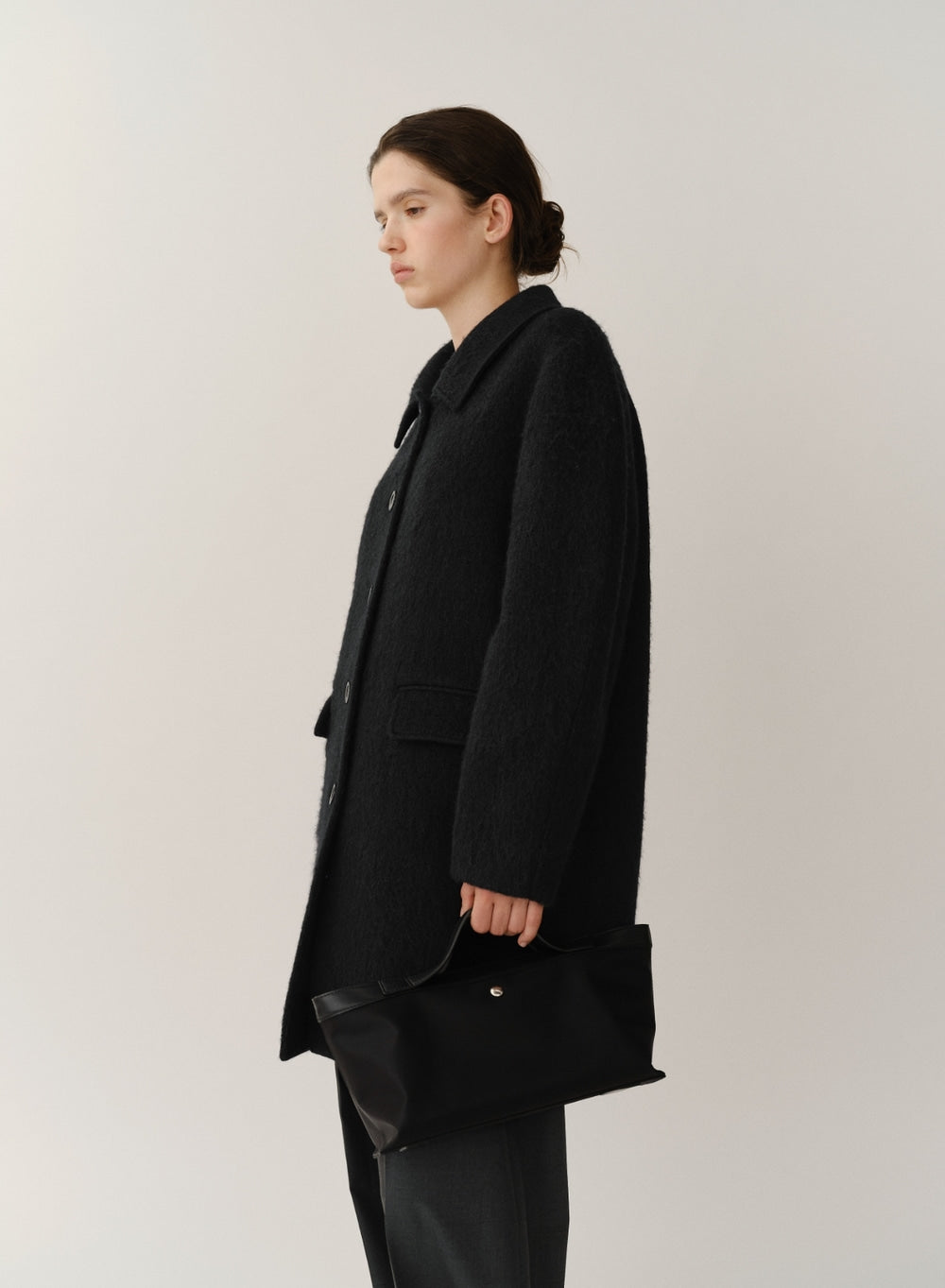 Kindersalmon Tolman Alpaca Coat Dark Navy