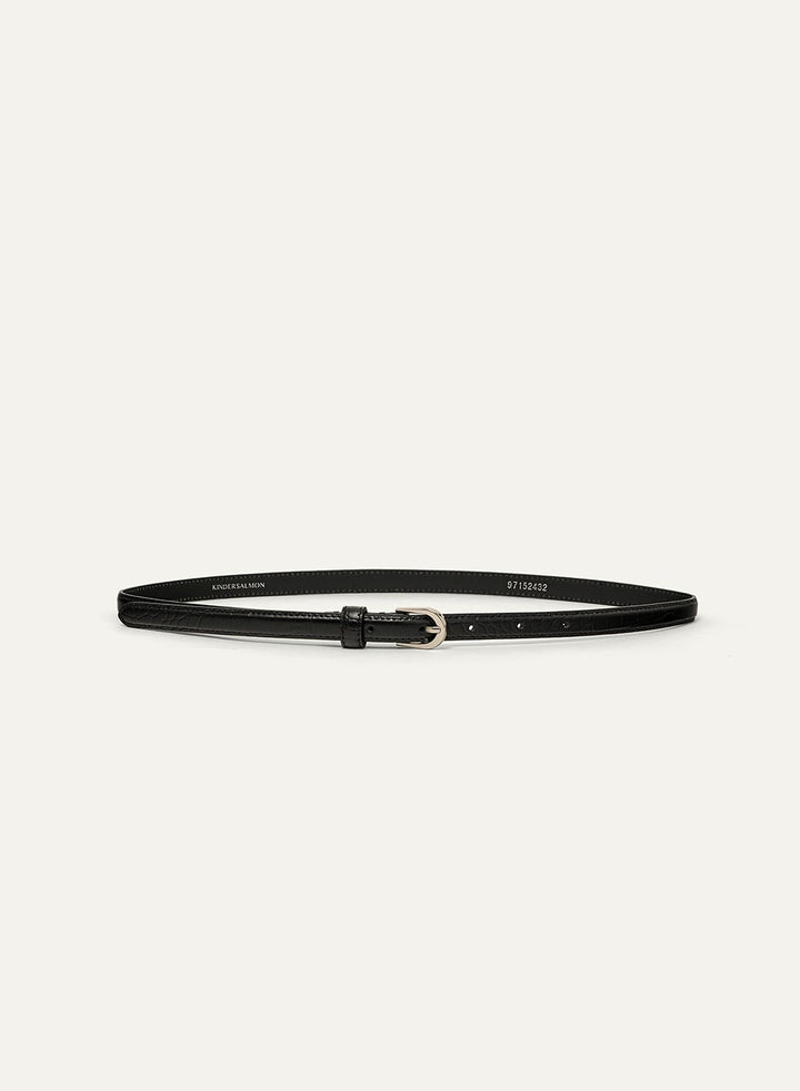 Kindersalmon Croco Leather Belt Black