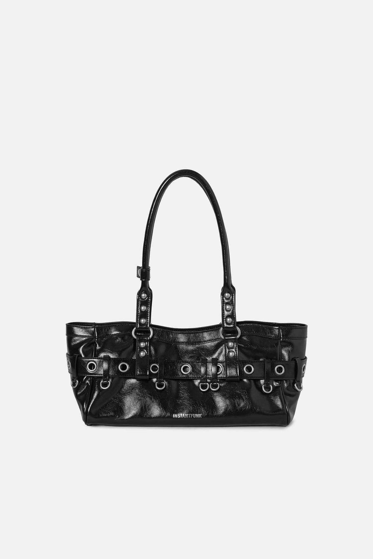 Instantfunk Studded Baguette Bag - Black