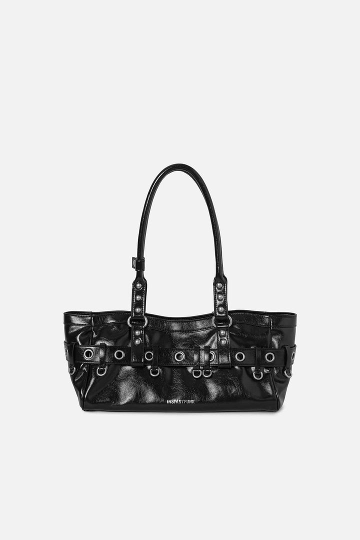 Instantfunk Studded Baguette Bag - Black