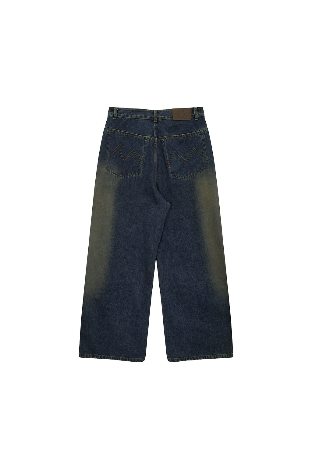 [matinkim] SIDE BRUSH WASHED DENIM PANTS FOR MEN IN BLUE