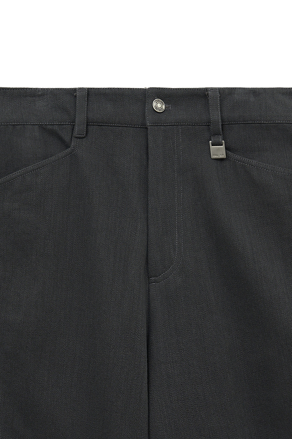 [matinkim] BIG POCKET TWO TONE WIDE PANTS IN CHARCOAL