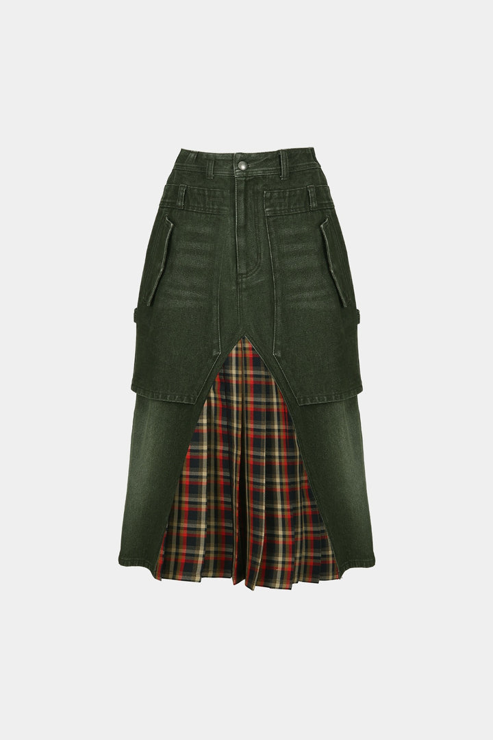 Andersson Bell Raptor Layered Pleats Skirt Green)