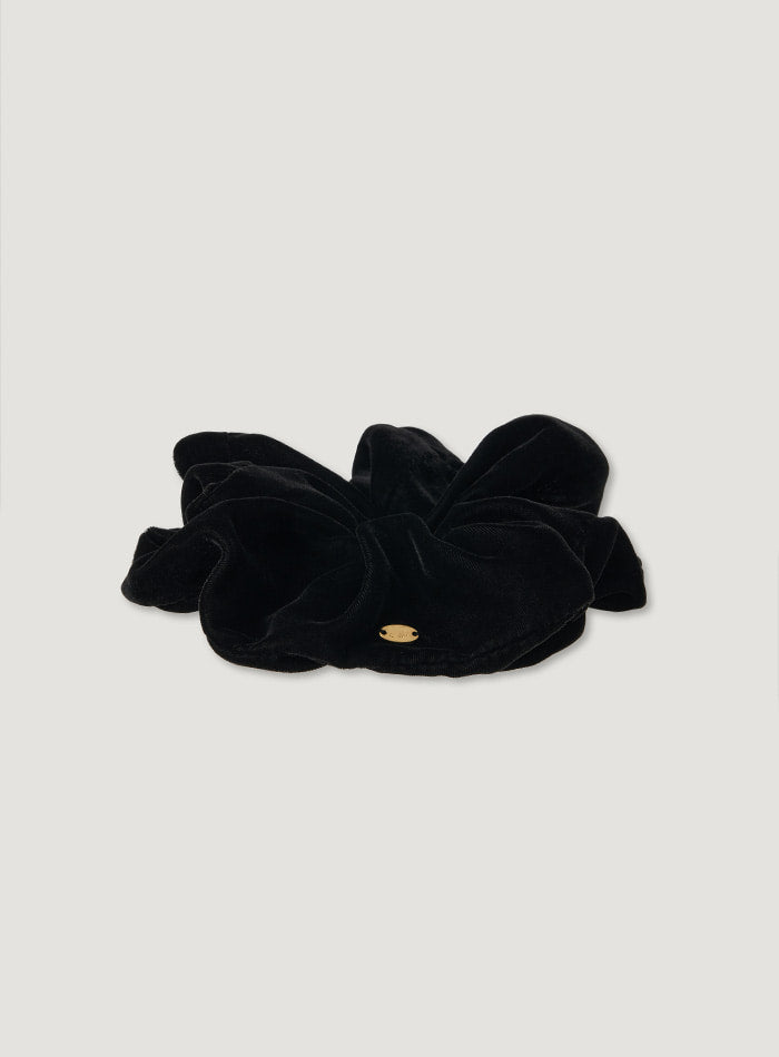 Mango Maniplease Moon Velvet Scrunchie Black