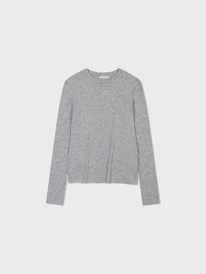 Low Classic Lc Wool Jersey T-Shirt Melange Grey