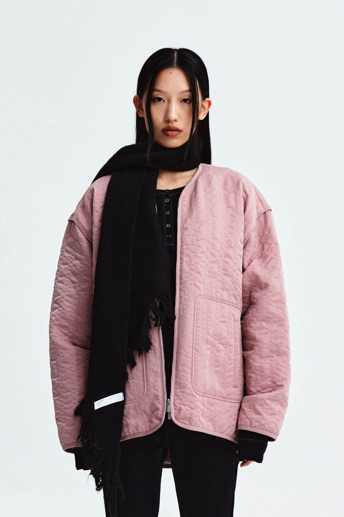 Matinkim Warm UP Quilting Jumper For Women IN Pink