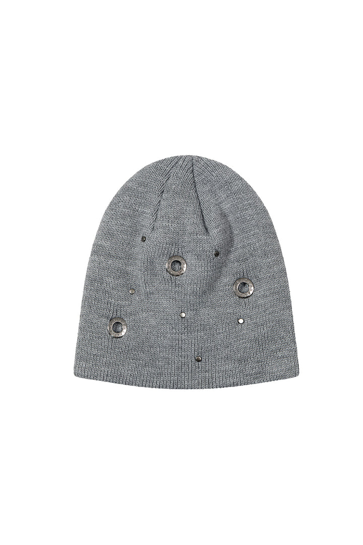Treemingbird Logo Eyelet Beanie Melange Gray