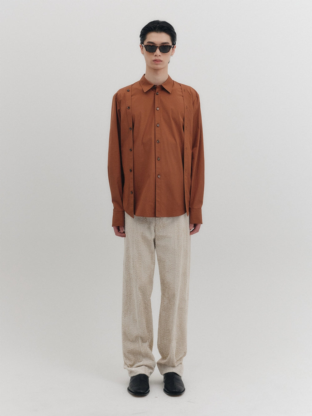 EENK Double Button Classic Shirt - Brown