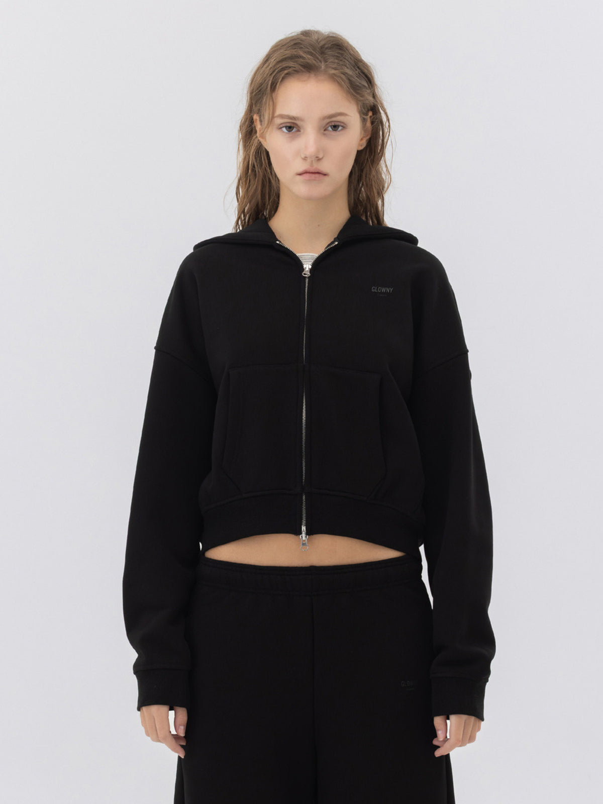 GLOWNY G Warm Core Zip Hoodie (Black)