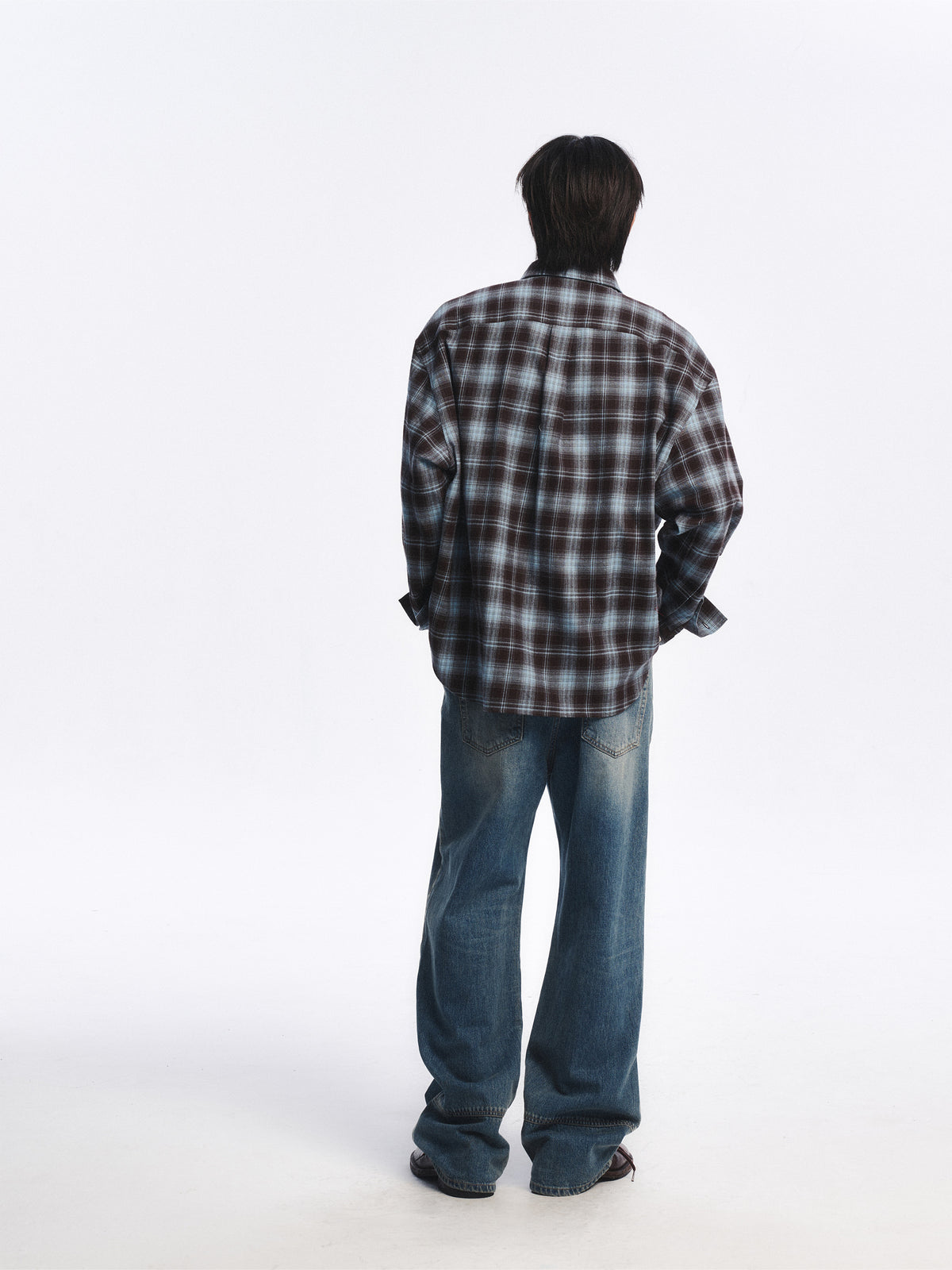 Low Classic Oversized Lc Flannel Checked Shirt Brown