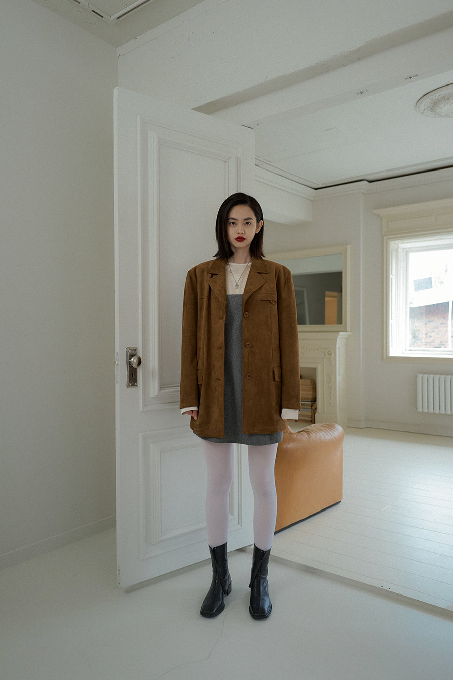 Overdueflair Classic Suede Jacket Camel