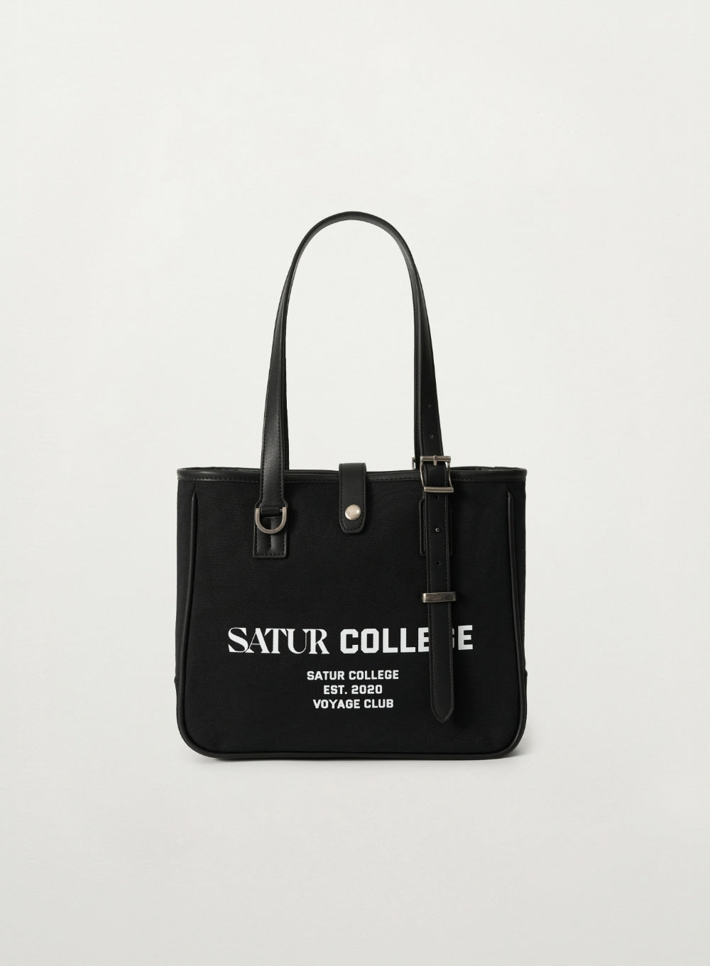 Satur Classic Buckle Tote Bag - Black